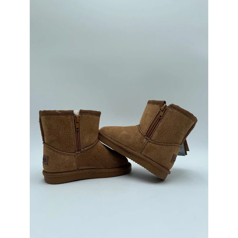 LAMO KORA TODDLER'S NEW Short Suede Ankle Boot Chestnut Multiple Sizes